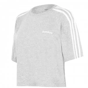 Image of adidas 3S Crop T Shirt Womens - Med Grey