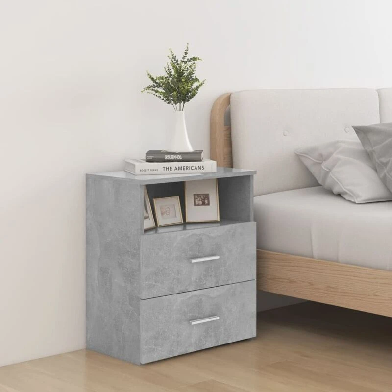 Image of VIDAXL Bed Cabinet Concrete Grey 50x32x60cm Vidaxl 8720286586860