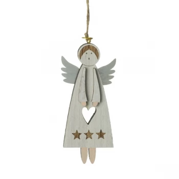 Image of Hanging Wooden Angel Decoration