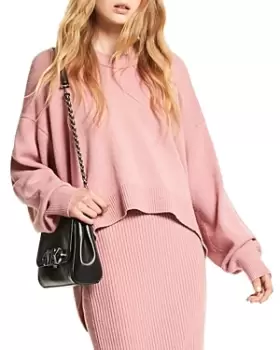 Image of Michael Kors Wool Cashmere High Low Hem Sweater