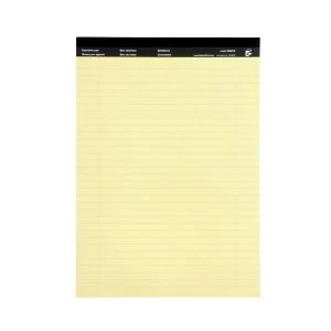 Image of 5 Star Executive Pad Perforated Top Feint Ruled Blue Margin Red 50 Sheets A4 Yellow Pack 10