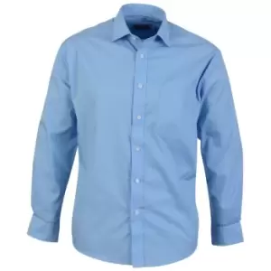 Image of Absolute Apparel Mens Long Sleeved Classic Poplin Shirt (M) (Light Blue)