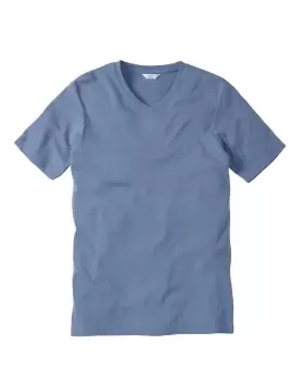 Image of Cotton Traders Short Sleeve V-Neck Base Layer in Blue