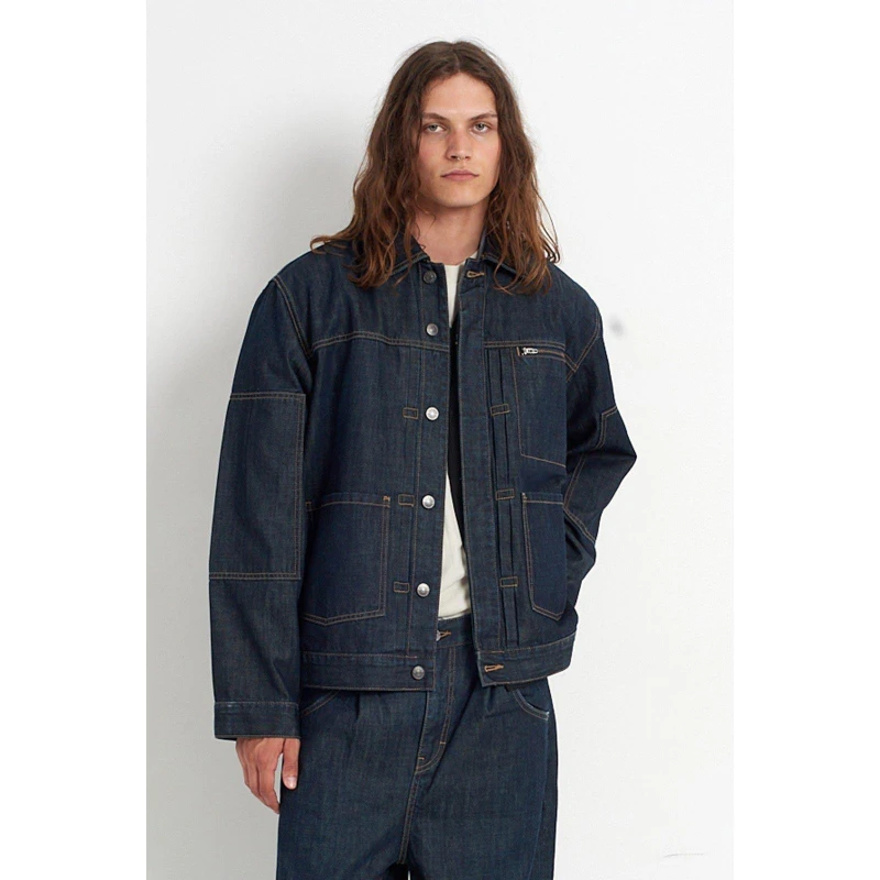Image of The Ragged Priest Mens Control Denim Jacket Blue male X Small