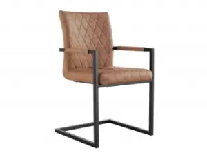 Image of Kenmore Flynn Carver Tan Faux Leather Dining Chair