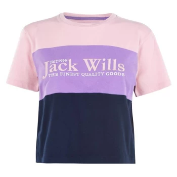Image of Jack Wills Hamper Colour Block T-Shirt - Navy