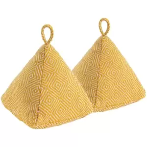 Image of Chevron Door Stops - 20cm - Yellow - Pack of 2 - Nicola Spring