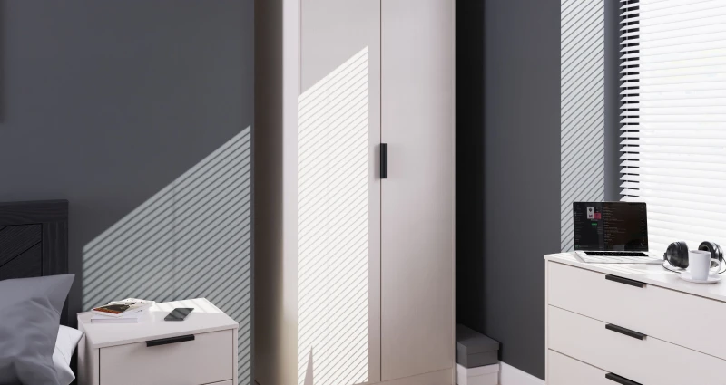 Image of Beijing Tall Plain Wardrobe In Kashmir Ash (Ready Assembled)