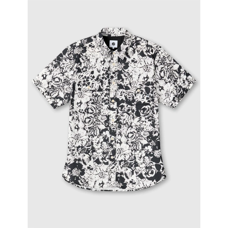 Image of Pretty Green Mens Molineux Short-Sleeve Plain Shirt Black male Small