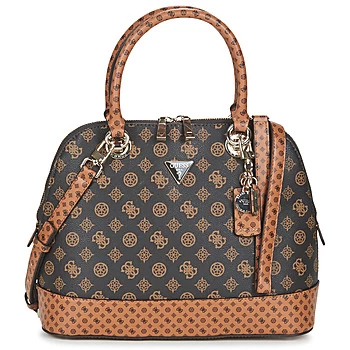 Image of Guess CESSILY DOME SATCHEL womens Handbags in Brown - Sizes One size