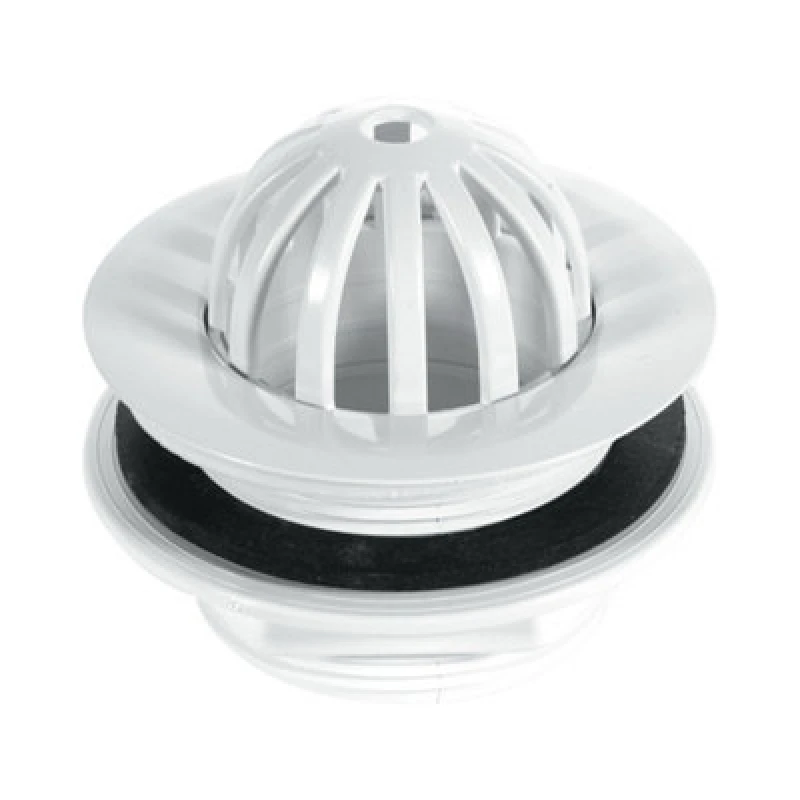 Image of McAlpine WU20 2" Urinal Waste: 85mm Plastic Domed Flange with removable Dome x 42mm Tail: Backnut Model White