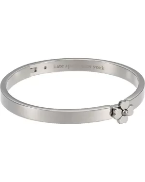 Image of Kate Spade New York Womens Heritage Spade Flower Thin Hinge Bangle - Silver