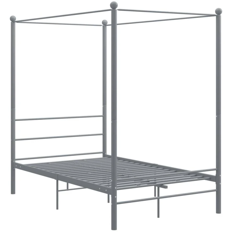 Image of VIDAXL Canopy Bed Frame without Mattress Grey Metal 140x200cm vidaXL 8720286163771