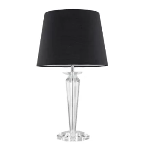 Image of Davenport K9 Crystal Table Lamp with Black Aspen Shade
