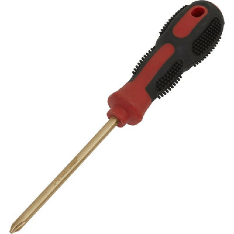Image of Loops Non-Sparking Phillips Screwdriver - #2 x 100mm - Soft Grip Handle - Die Forged Multi