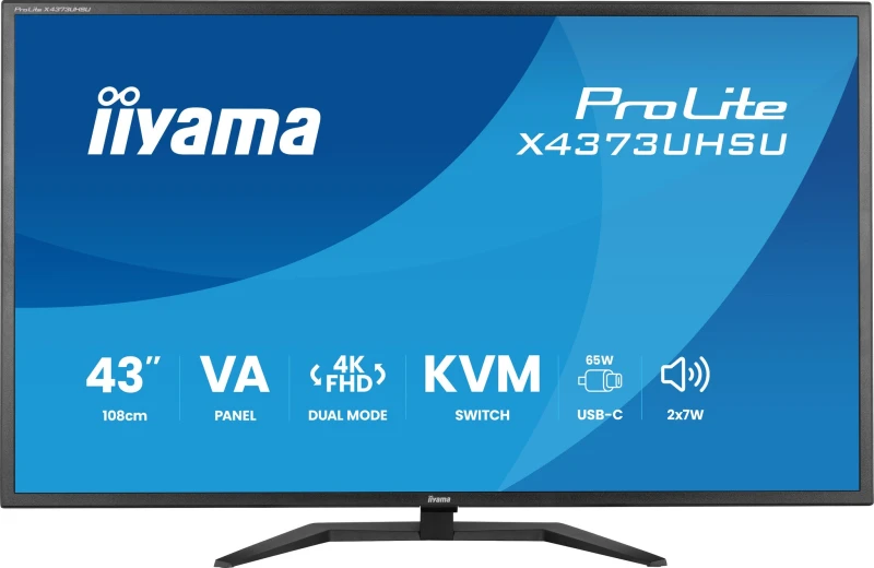 Image of iiyama iiyama ProLite X4373UHSU-B2 computer monitor 108cm (42.5") 3840 x 2160 pixels 4K Ultra HD LED Black X4373UHSU-B2