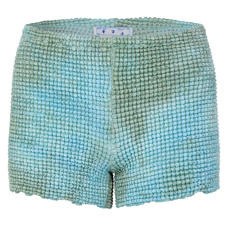 Image of Off White Womens Tie Dye Shorts, All Over Design Light Blue female 40