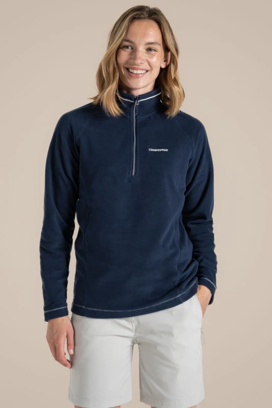Image of Craghoppers Womens Miska Lightweight Insulating Half-Zip Fleece in Mid Navy Size: 22 Mid Navy Female 22