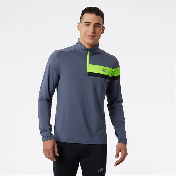 Image of New Balance Accelerate quarter Zip Mens Running Top - Yellow S
