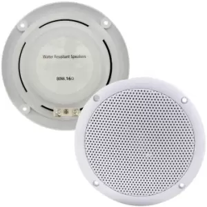 Image of 2x Moisture Resistant Ceiling Speakers 80W 16Ohm 5" Kitchen Bathroom 2 Way Loud