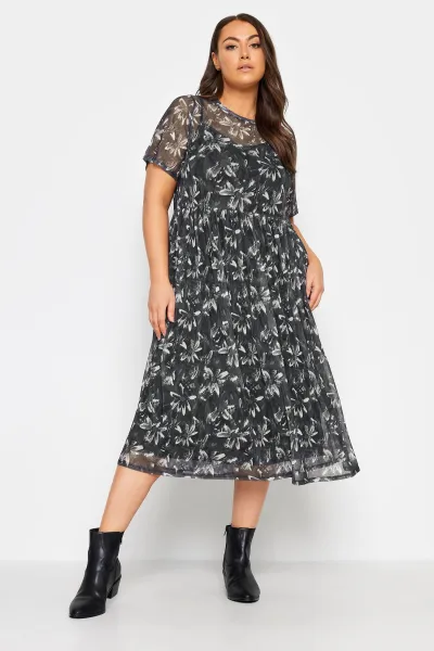 Image of Printed Mesh Dress