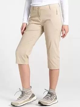 Image of Craghoppers Kiwi Pro II Crop Walking Trousers - Sand, Size 18, Women