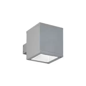 Image of Snif Square 1 Light Outdoor Up Down Wall Light Grey, Putty IP44, G9
