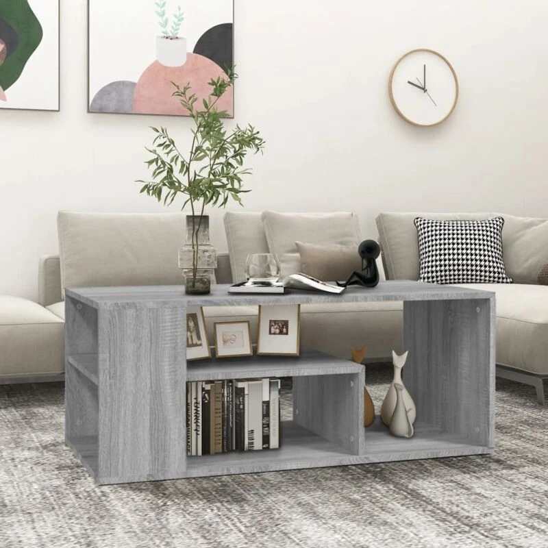 Image of Vidaxl Coffee Table Grey Sonoma 100X50X40 Cm Engineered Wood, Grey 815841