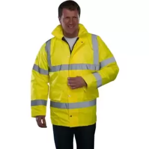 Image of Grafters Unisex Safety Hi-Visibility Waterproof Motorway Jacket (M) (Yellow) - Yellow