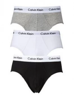 Image of Calvin Klein 3 Pack of Briefs - Black/White/Grey, Size L, Men