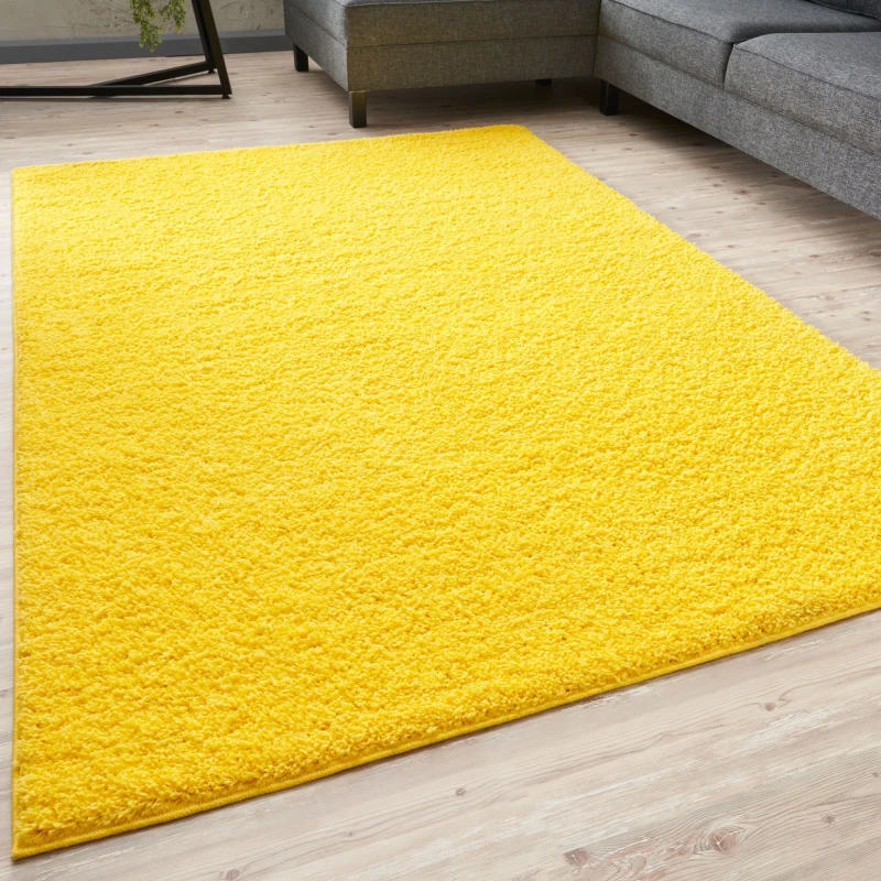 Image of THE RUGS Shaggy Rugs Yellow Living Room Rug - Soft Fluffy Thick Carpet For Bedrooms & Kitchen Easy To Clean Home Decor Rugs Size: 80cm x 300cm Yel