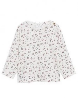Image of Mango Baby Girls Floral Long Sleeve Tshirt - White
