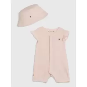 Image of Tommy Hilfiger Baby Waffle Shortall Giftpack - Pink