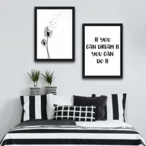 Image of Dandelion Set Multicolor Decorative Framed Painting (2 Pieces)