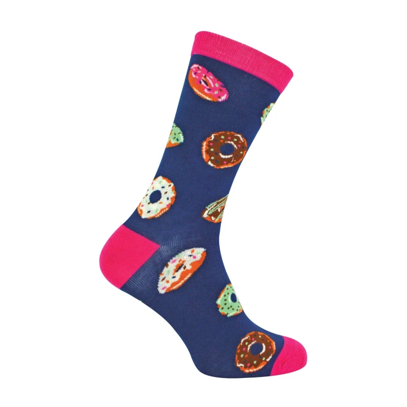 Image of Mr Heron Mr Heron Men 1 Pack Novelty Patterned Bamboo Socks in Navy Size: 6-11 Navy 6-11 Male 5019041215606