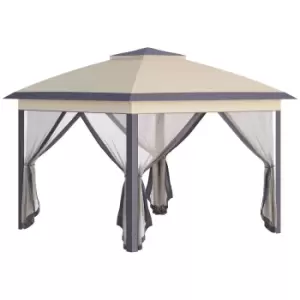 Image of Outsunny Pop Up Gazebo Height Adjustable Canopy Tent W/ Carrying Bag Beige