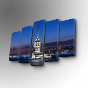 Image of 5PUC-092 Multicolor Decorative Canvas Painting (5 Pieces)