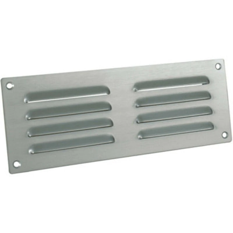 Image of Loops 242 x 89mm Hooded Louvre Airflow Vent Satin Chrome Internal Door Plate Multi