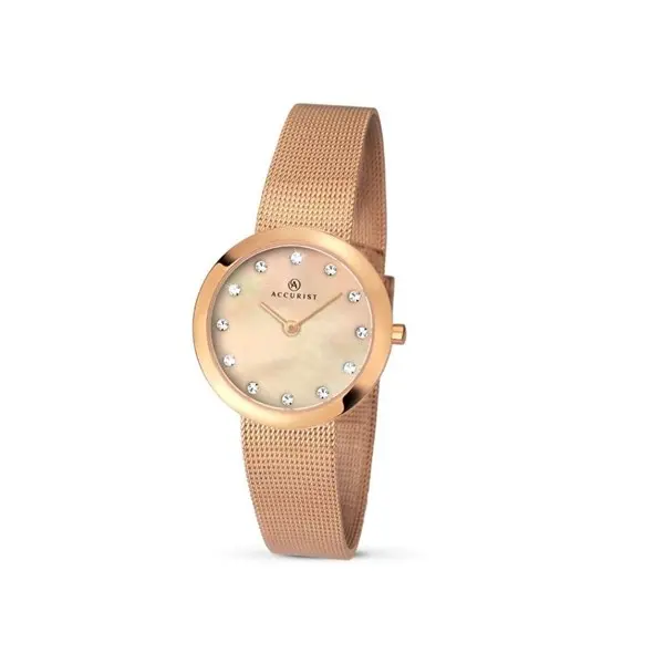 Image of Accurist 8128.01 Rose Gold Plated Mesh Bracelet Watch - W7237