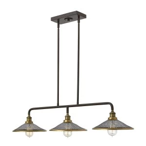 Image of 3 Light Ceiling Island Chandelier Pendant Bar Light Bronze, E27