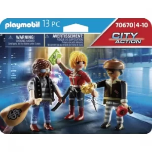 Image of Playmobil City Action Police Thief Figure Set