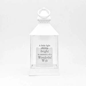 Image of Thoughts of You White Memorial Lantern - Wife