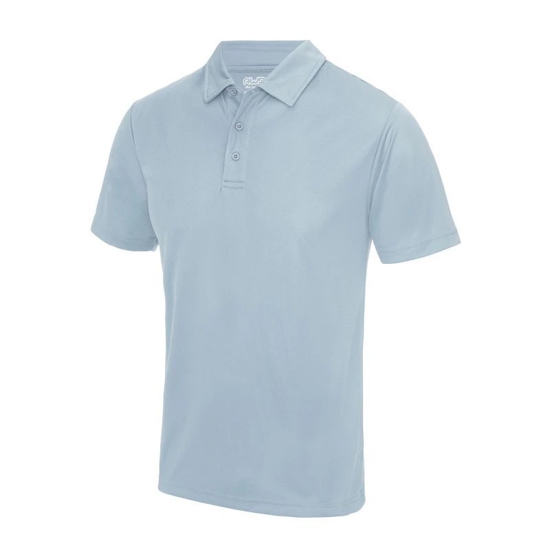 Image of AWDis AWDis Men Just Cool Plain Sports Polo Shirt in Mid Blue Size: Small Mid Blue S Male 5054171852321