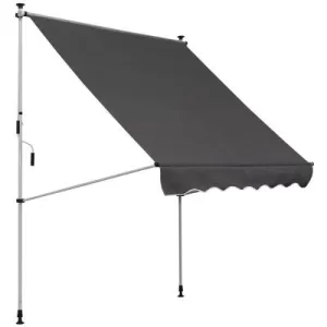 Image of Outsunny 2x1.5m Adjustable Outdoor Aluminium Frame Awning Grey
