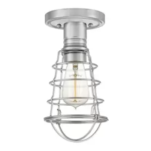 Image of Elstead Quoizel Mixon Semi Flush Ceiling Light Brushed Nickel