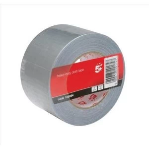 Image of 5 Star Office Cloth Tape Heavyduty Waterproof Tearable Multisurface 50mmx50m Silver
