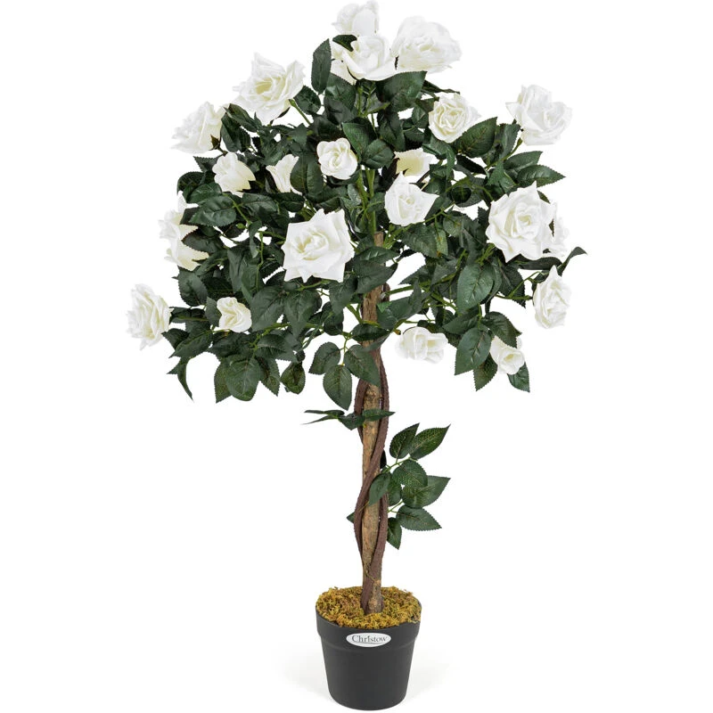 Image of Artificial Rose Tree Potted Indoor Outdoor Wedding Flower Decoration Christow 3ft