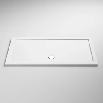 Image of Pearlstone Rectangular Shower Tray 1300mm x 800mm - White - Nuie