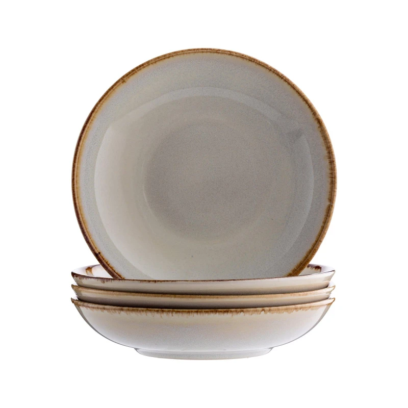 Image of Mason Cash Reactive Cream Set of 4 Pasta Bowls Bowls 1 Cream 71428569027