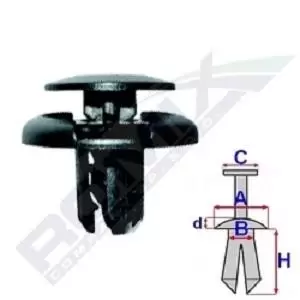 Image of ROMIX Clip, trim-/protection strip HONDA B19239 91501S04003